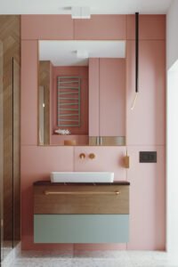 Łazienka kolorowe mieszkanie warszawa 1