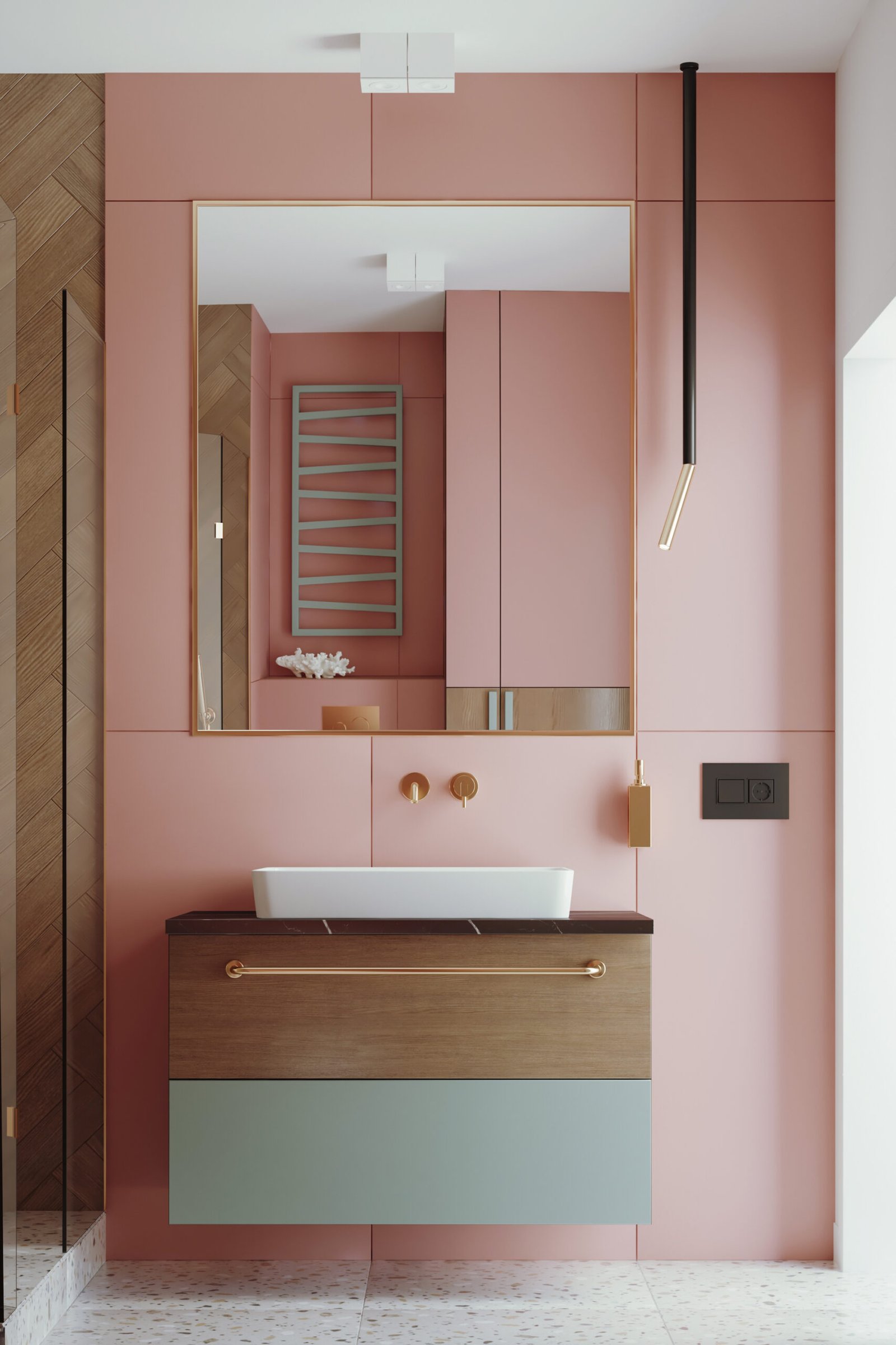 Łazienka kolorowe mieszkanie warszawa 1