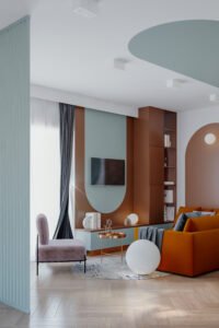 salon i kuchnia kolorowe mieszkanie warszawa 4