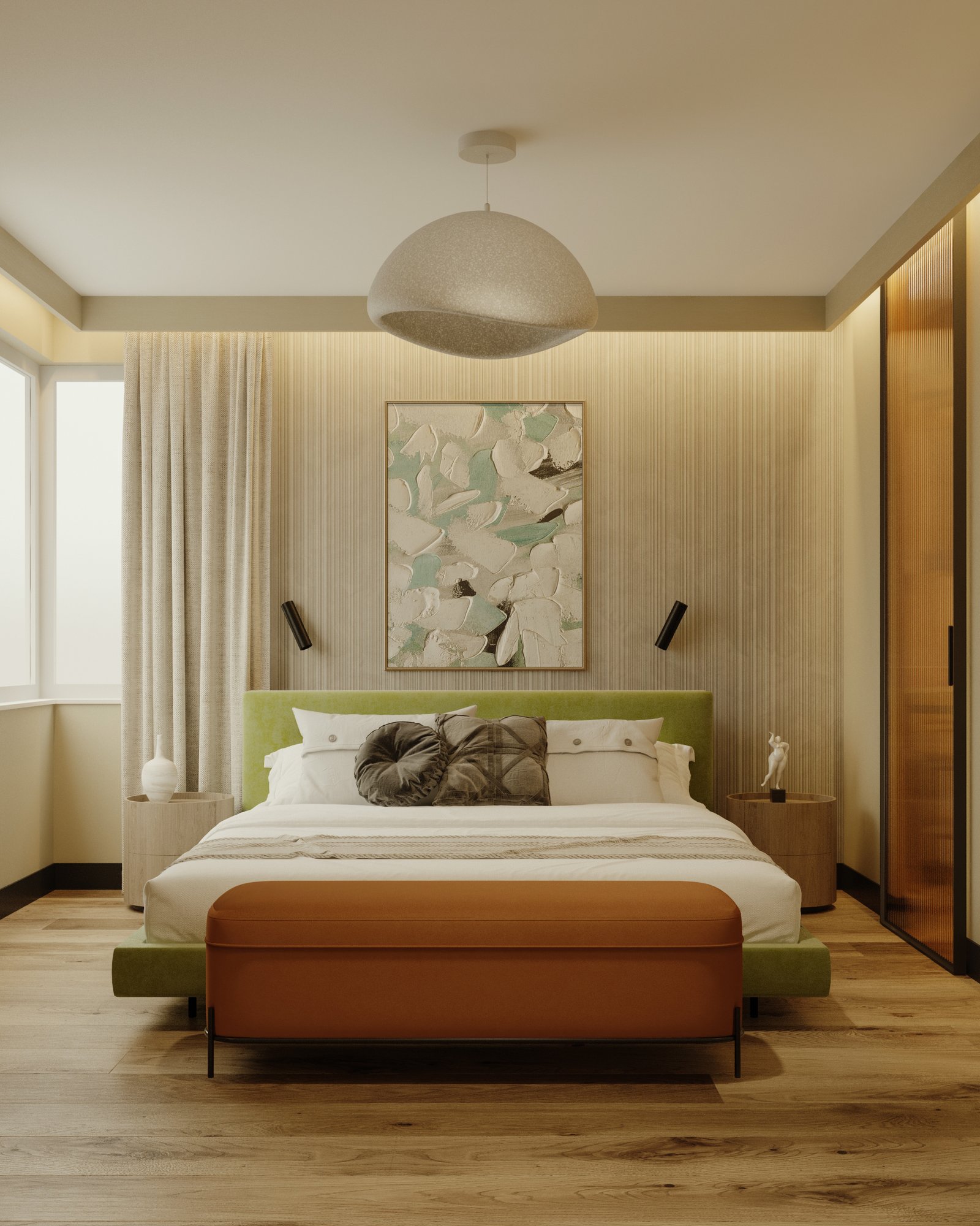 sypialnia eklektyczne wnętrze domu w otwocku 1