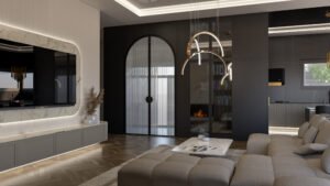 Moodboard z inspiracjami i próbkami kolorów – przygotowanie do projektu wnętrz z projektantem